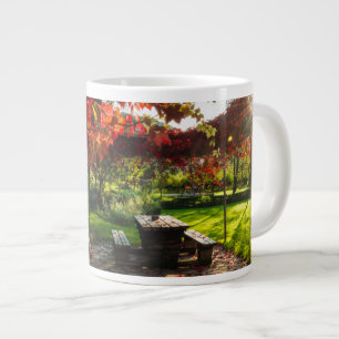 Sun through autumn leaves, Croatia Large Coffee Mug