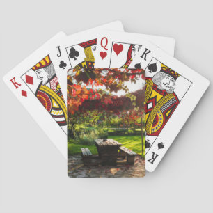 Sun through autumn leaves, Croatia Playing Cards