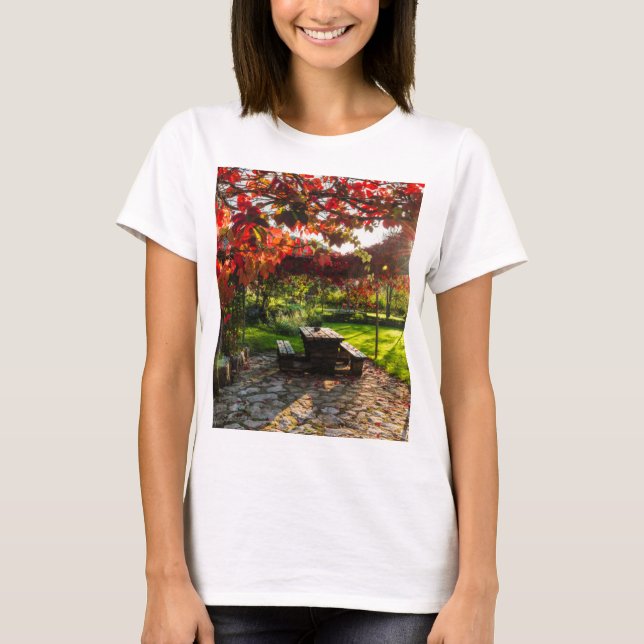 Sun through autumn leaves, Croatia T-Shirt (Front)