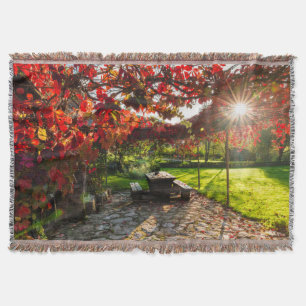 Sun through autumn leaves, Croatia Throw Blanket