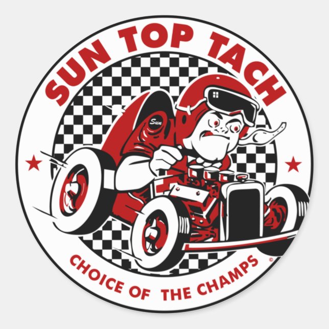 Sun Top Tach 'CHOICE OF THE CHAMPS' STCKERS Classic Round Sticker (Front)