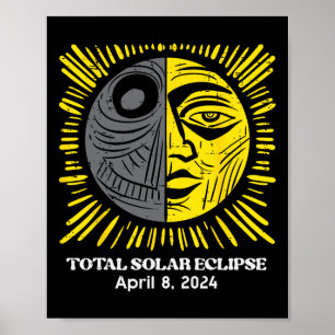 Sun Total Solar Eclipse 2024 April 8 Men Women Kid Poster