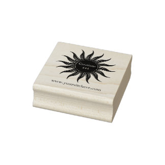 Sun tribal black sunshine silhouette logo rubber s stamp