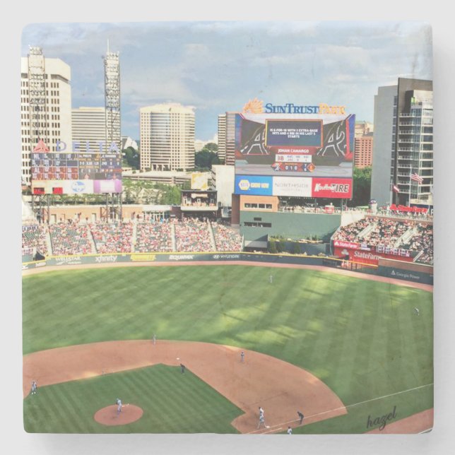 Sun trust Field, Atlanta Baseball,  Stone Coaster (Front)