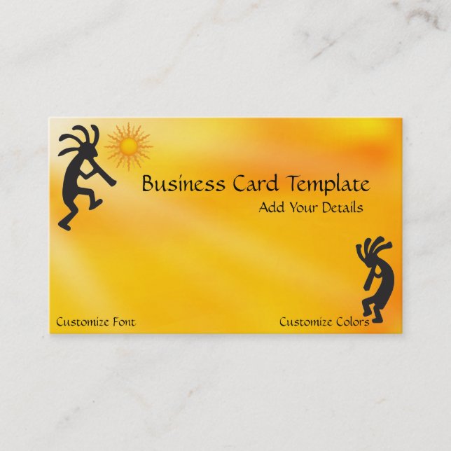 Sun Two Kokopelli Logo Business Card (Front)