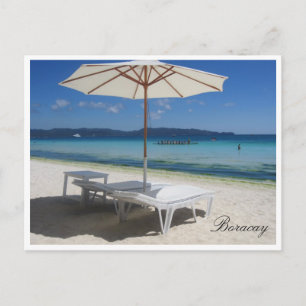 sun umbrella boracay postcard