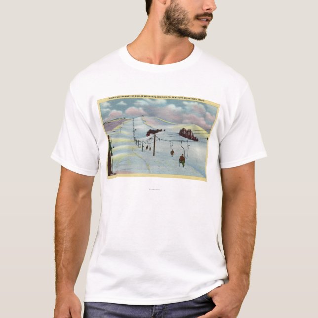 Sun Valley, ID - Sawtooth Mnts. Riding Ski T-Shirt (Front)