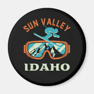 Sun Valley Idaho Retro Skiing Snowboarding Magnet
