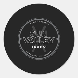 Sun Valley Idaho Ski Classic Round Sticker