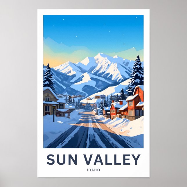 Sun valley Idaho Travel Print (Front)