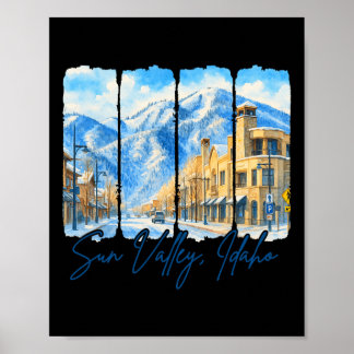 Sun Valley Idaho Traveling Brushstroke Sun Valley Poster