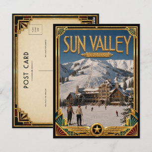 Sun Valley Idaho Vintage Art Deco Golden Age Postcard