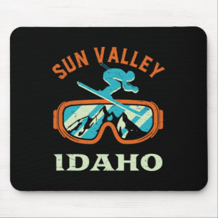 Sun Valley Idaho Vintage Retro Skiing And Snowboar Mouse Mat
