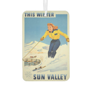 Sun Valley Idaho Vintage Travel air freshner Car Air Freshener