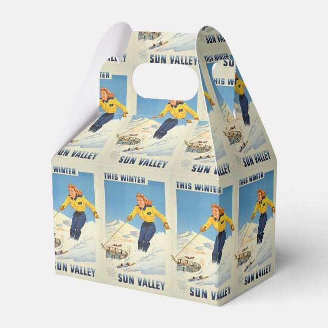 Sun Valley, Idaho Vintage Travel favor box (Front Side)