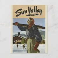 Sun Valley Idaho vintage travel postcard