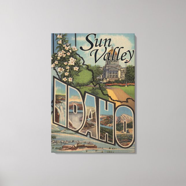 Sun Valley, IdahoLarge Letter Scenes Canvas Print (Front)
