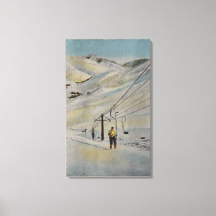 Sun Valley, IDMountain Scene, Ski Lifts in Canvas Print