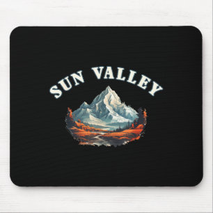 Sun valley mountain landscape vintage hiking mouse mat