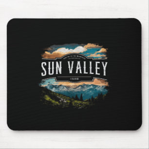 Sun Valley Mountains Idaho Hiking Outdoors Vintage Mouse Mat