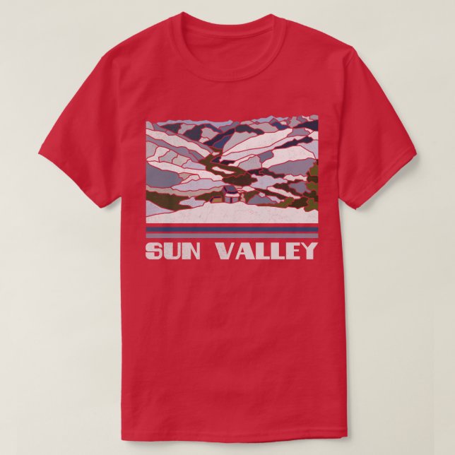 Sun Valley Ski Resort Alpine Skiing Mountains Wint T-Shirt (Design Front)