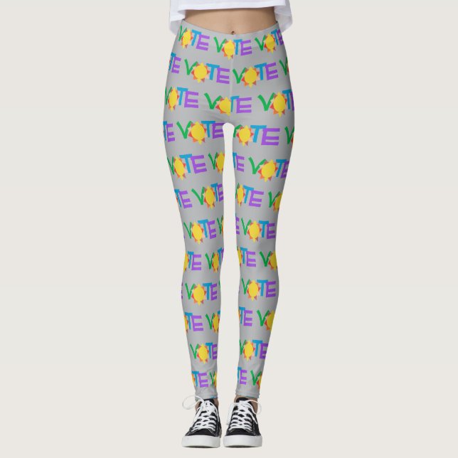 Sun Vote / Fun GOTV / Vote with Sun Leggings (Front)