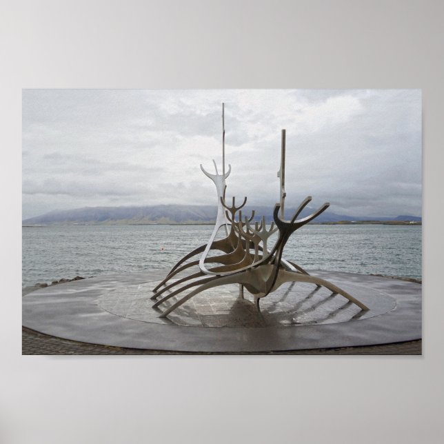 Sun Voyager Sculpture, Reykjavik, Iceland Poster (Front)