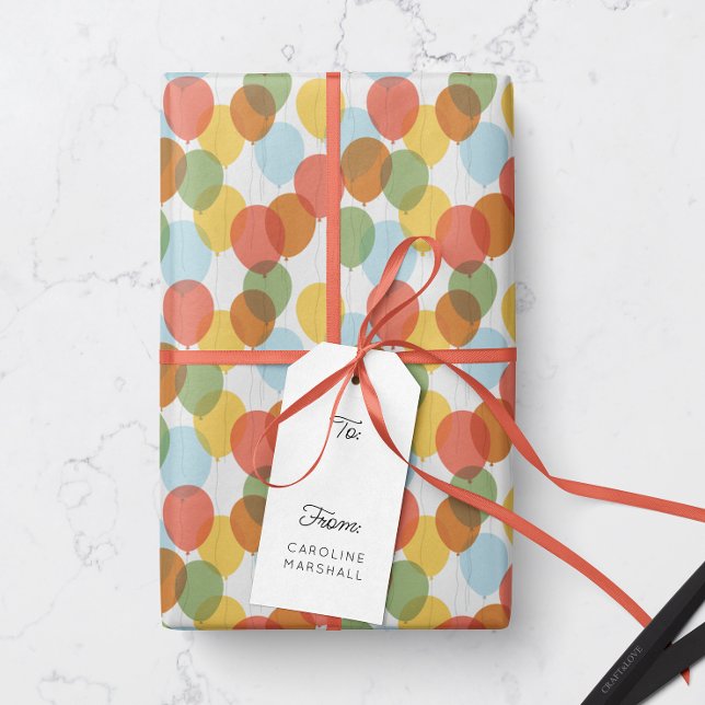 Sun-washed Coloured Party Balloons Pattern Wrapping Paper (Creator Uploaded)