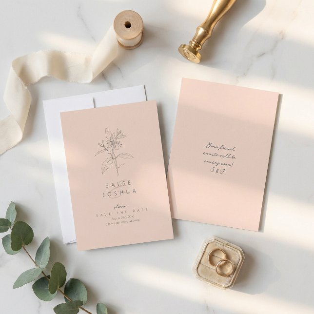 Sun-Washed Garden Wedding Blush ID1283 Save The Date (Creator Uploaded)