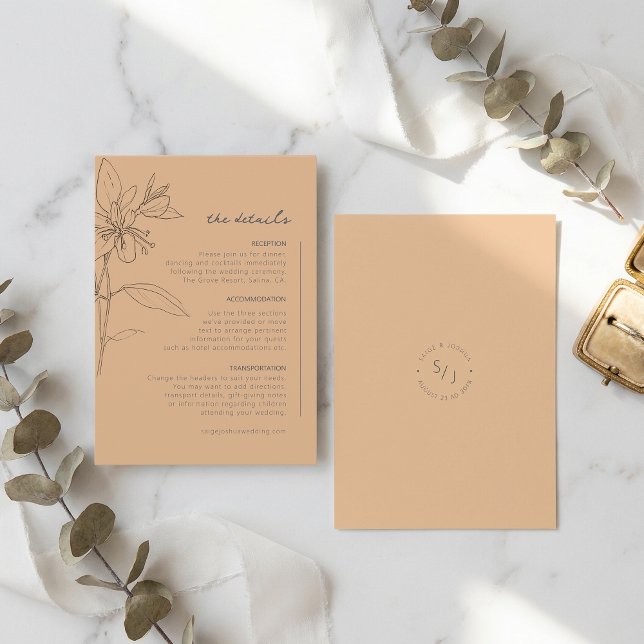 Sun-Washed Garden Wedding Details ID1283 Enclosure Card (Creator Uploaded)