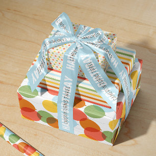 Sun-Washed Natural Colours Mixed Pattern Birthday Wrapping Paper Sheet