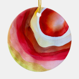 Sun watercolor sunset art ceramic tree decoration