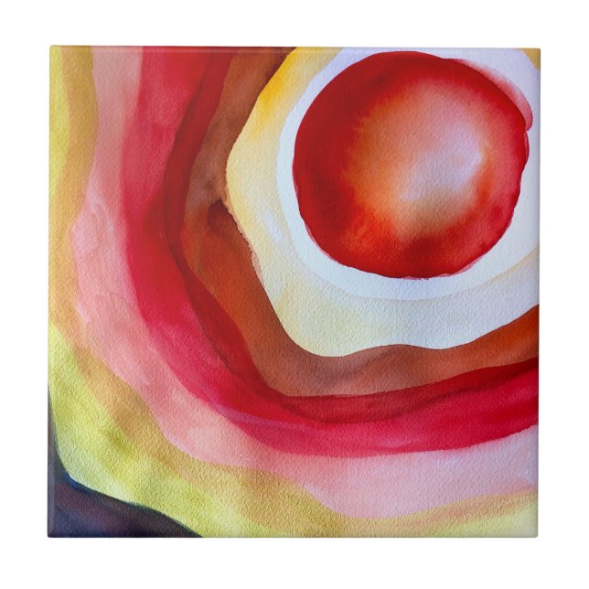 Sun watercolor sunset art tile (Front)