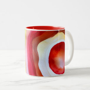 Sun watercolor sunset art Two-Tone coffee mug