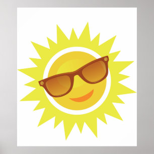 Sun Wearing Sunglasses Poster