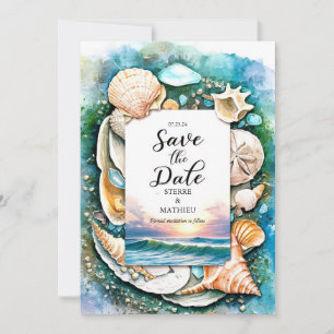 Sun Whimsical Beach Wedding Save The Date
