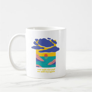 Sun Will Rise - Retro Minimalist Sunset Art Print Coffee Mug