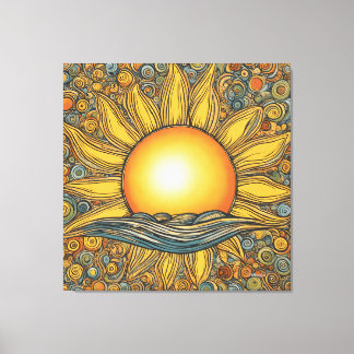 Sun with Art Twirly Pops Canvas Print