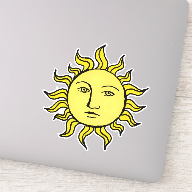 Sun With Face Retro Magic Vintage Witchy Celestial (Detail)