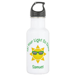 Sun with Green Shades Slogan and Name 532 Ml Water Bottle