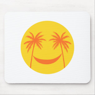 sun with palm trees and hammock mouse mat