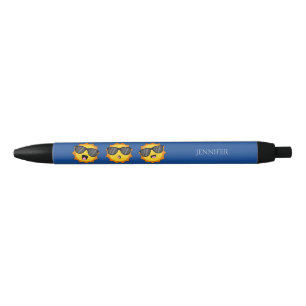Sun with Sunglasses Happy Emoji Faces Personalise Black Ink Pen