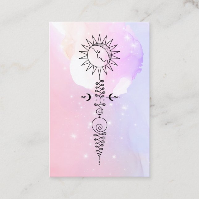 *~* Sun Woman Moon Nirvana Yoga Reiki Massage Business Card (Front)
