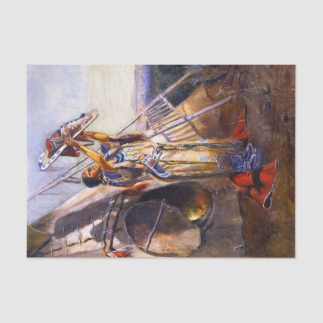 “Sun Worshiping in Montana” by Charles Russell Tissue Paper (Front)