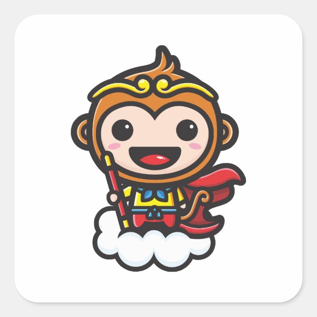 Sun Wu Kong Smile For You Square Sticker (Front)