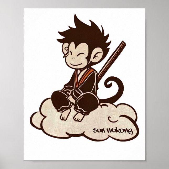 Sun Wukong Surfing On A Cloud Monkey King Chinese  Poster (Front)