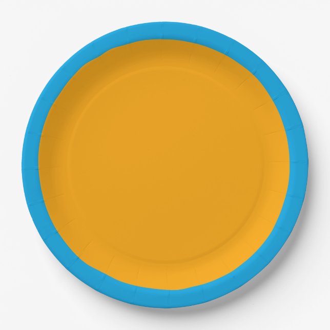 Sun Yellow Accent Colour Ready to Customise Paper Plate (Front)