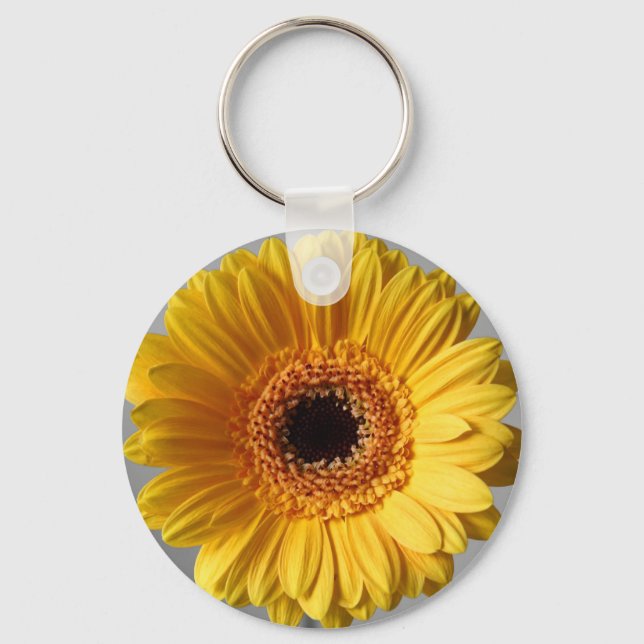 Sun Yellow Gerbera Key Ring (Front)