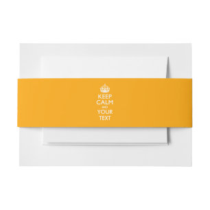 Sun Yellow KEEP CALM AND Your Creative Text Invitation Belly Band