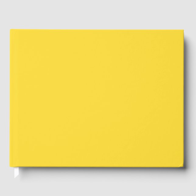 Sun Yellow Solid Colour | Classic Elegant Guest Book (Front)
